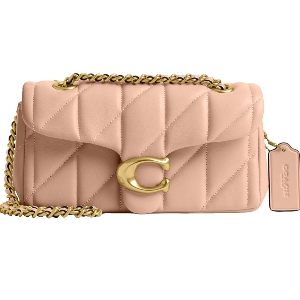 Coach Cream Tabby 26  Quilted Shoulder Bag with Gold Chain
